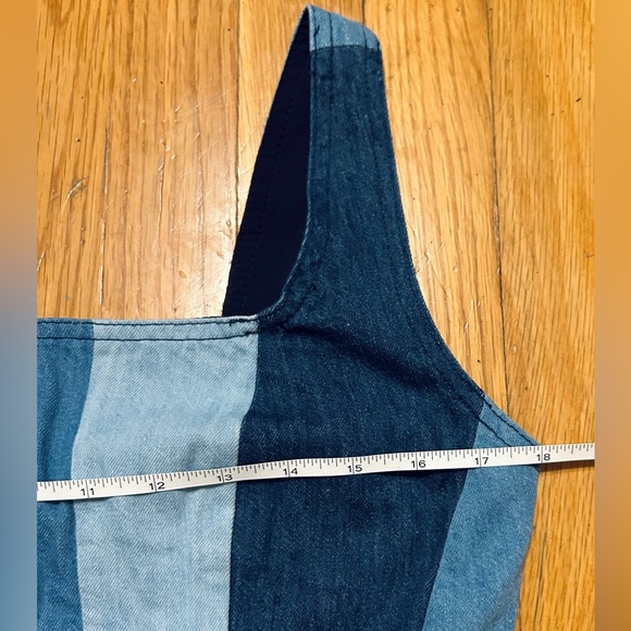 *Farm Rio* Colorblock Denim Midi Dress, Small - Picture 9 of 12